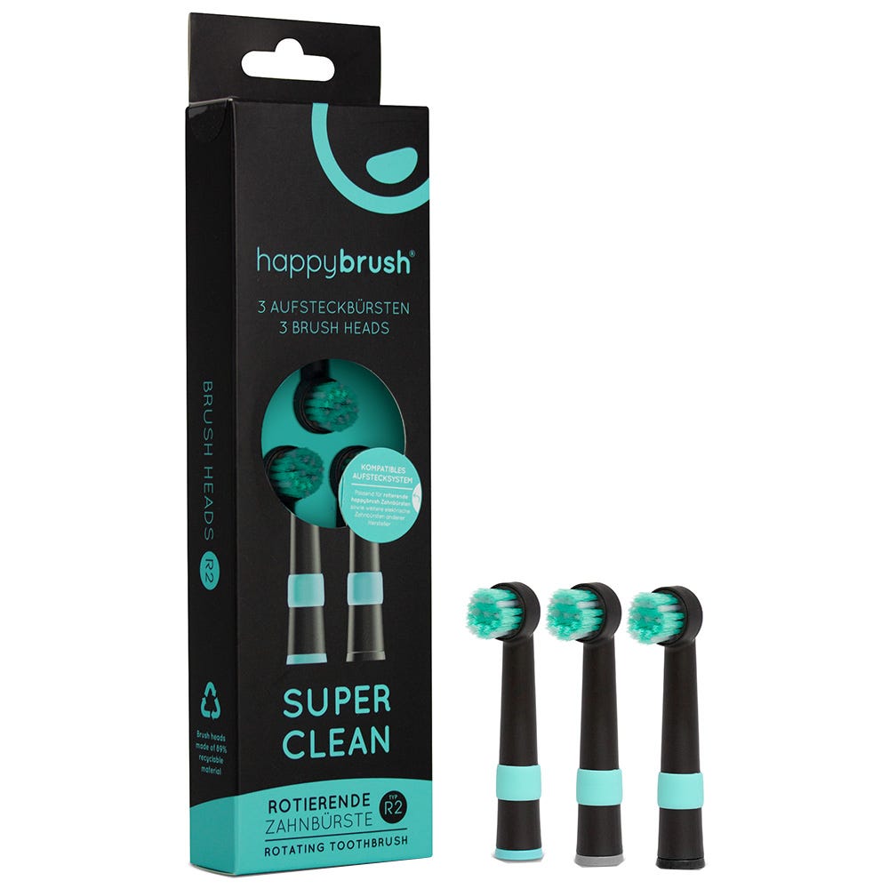 Happybrush ECO R2 Aufsteckbürsten Schwarz