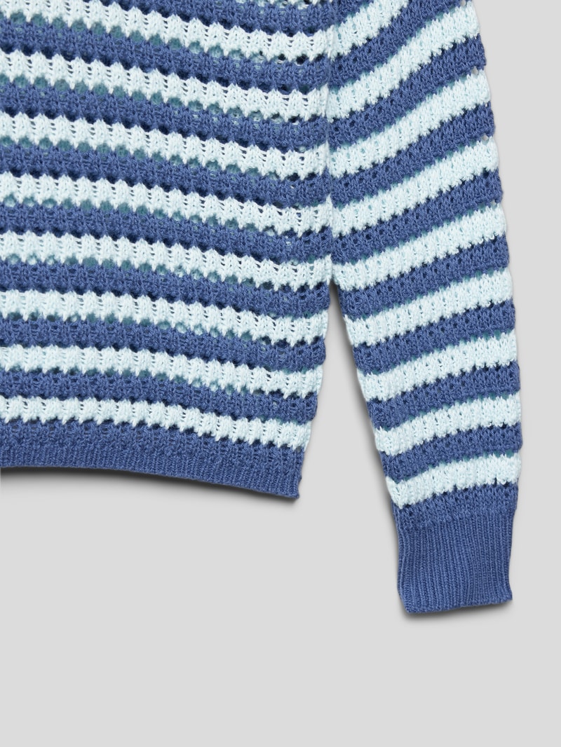 Strickpullover mit Streifenmuster Modell 'bob' in bleu