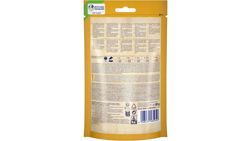 Vitakraft Hundesnack CHICKEN Bonas® Kaustangen Huhn & Käse 80 g
