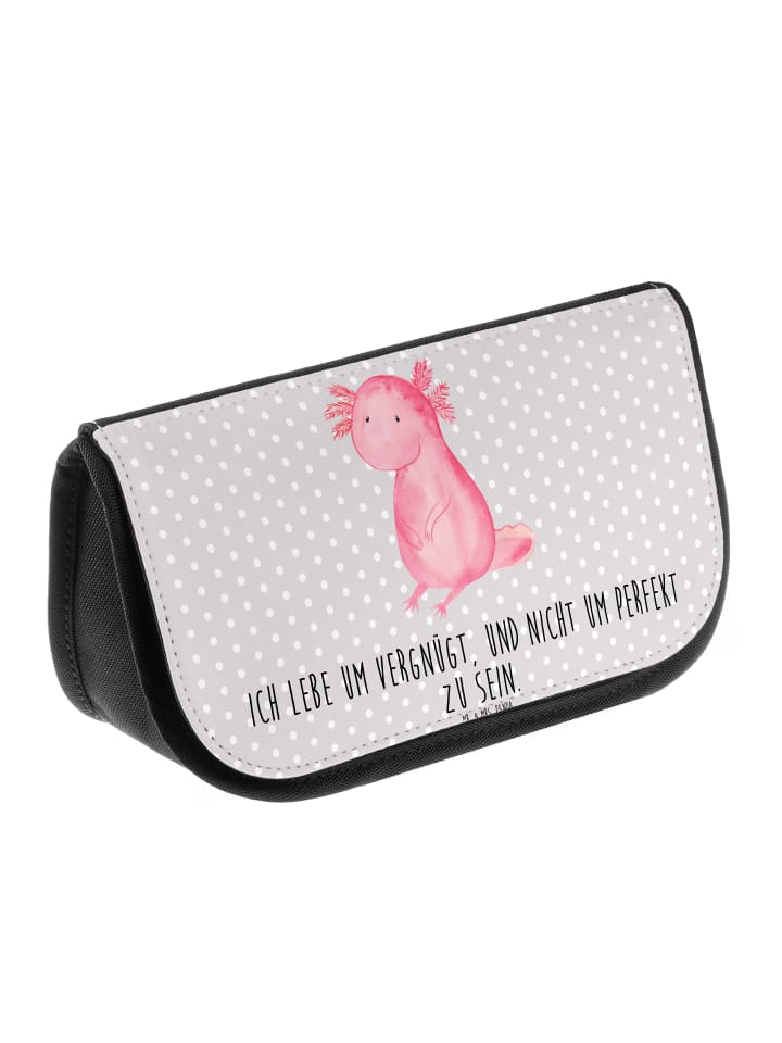 Mr. & Mrs. Panda Kosmetiktasche Axolotl Niedlich mit Spruch in Grau Pastell günstig kaufen onesize
