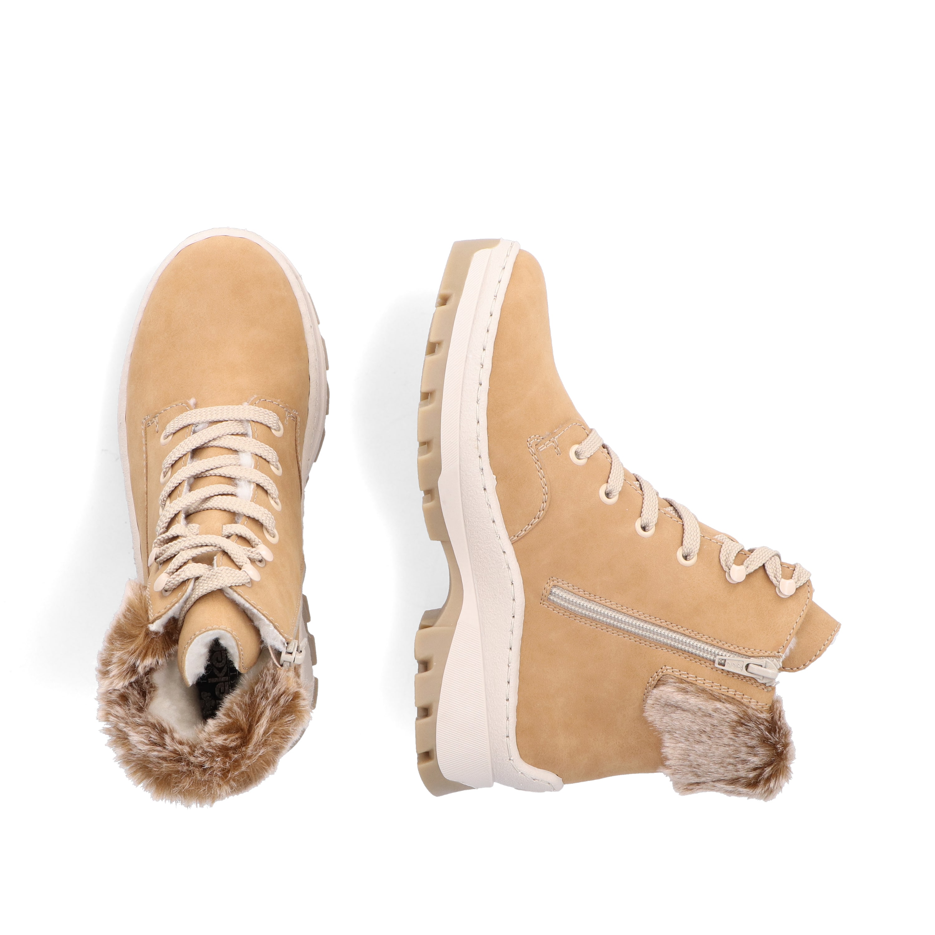 Rieker Damen Schnürstiefel karamellbraun