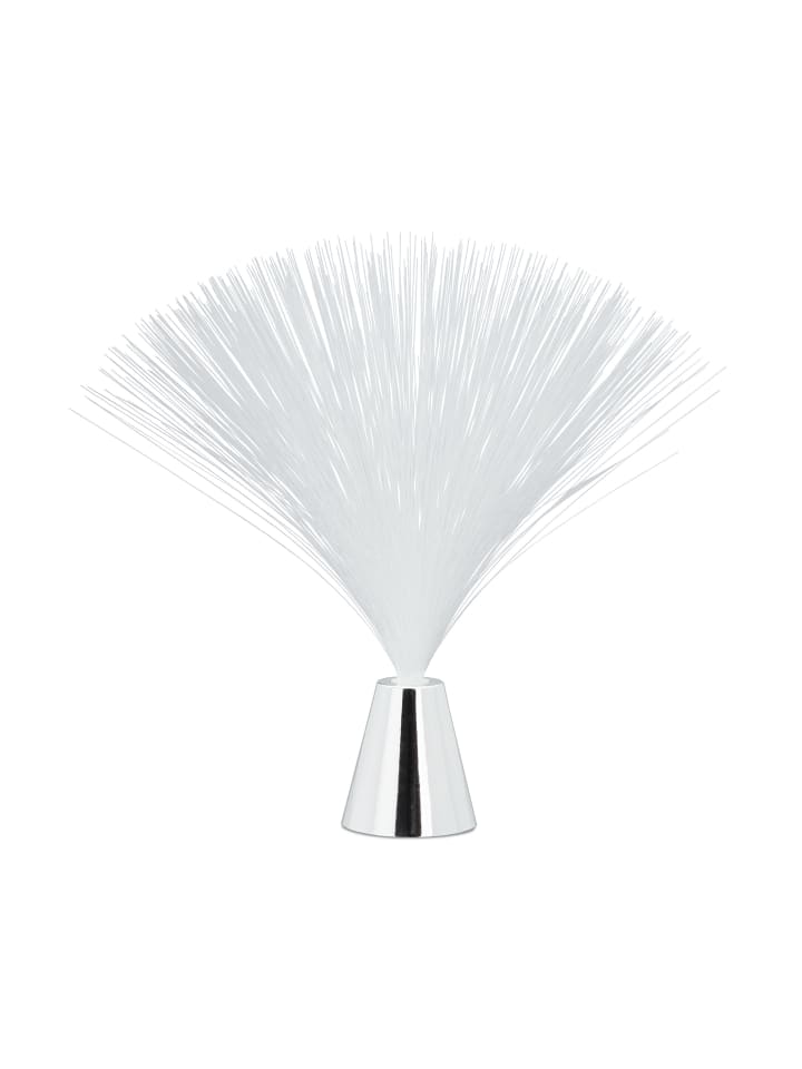 relaxdays Glasfaserlampe Farbwechsel in Silber günstig kaufen onesize