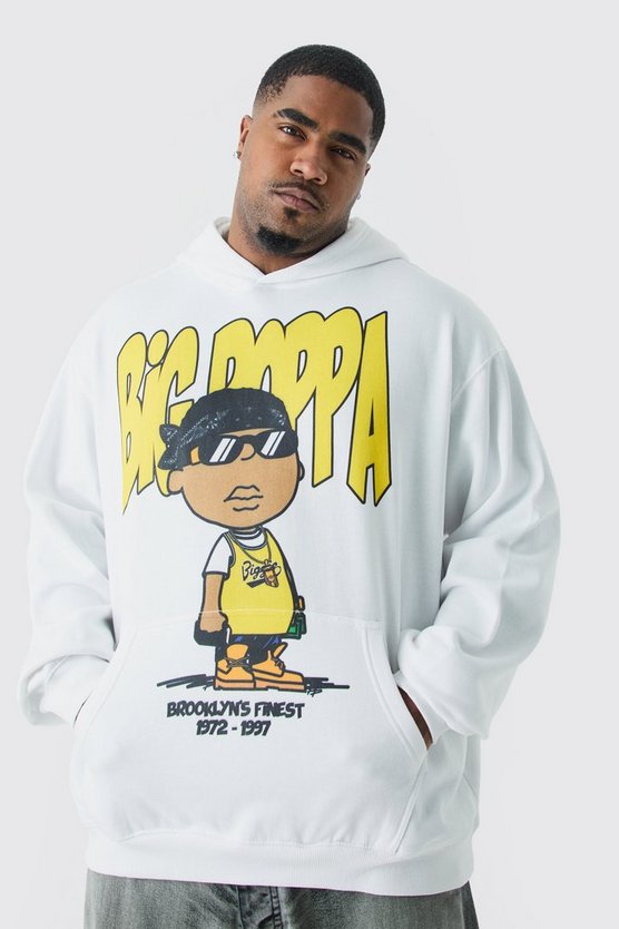 Plus Hoodie mit lizenziertem Biggie-Print