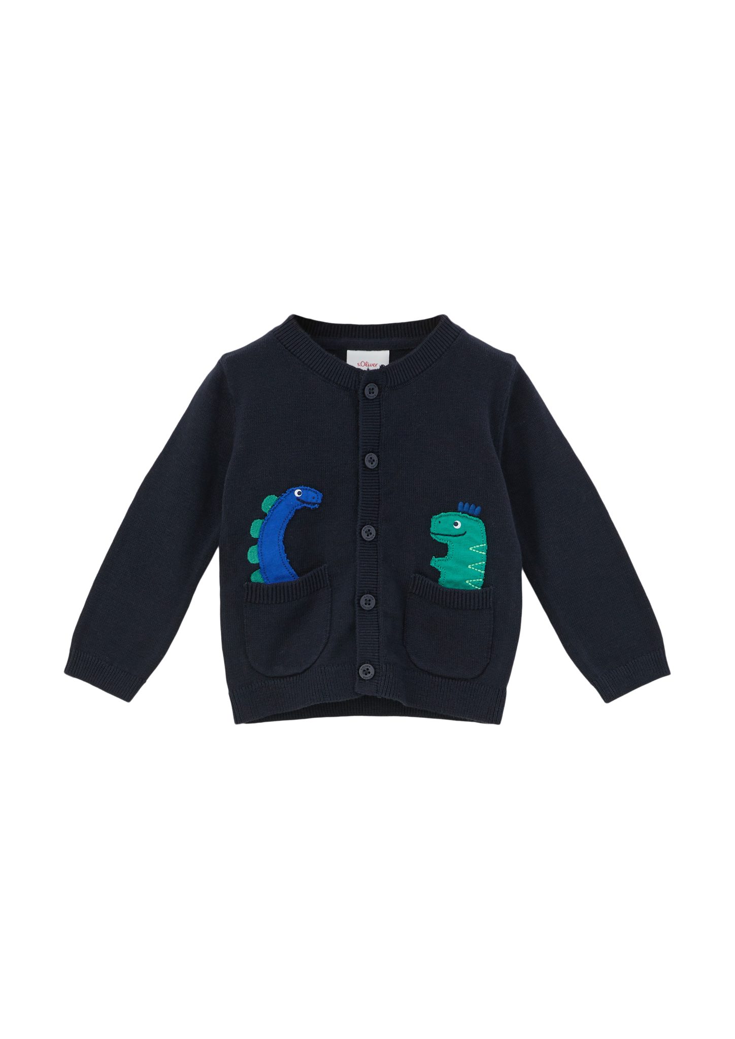 s.Oliver Strickjacke Strickjacke mit Dino-Applikation Applikation