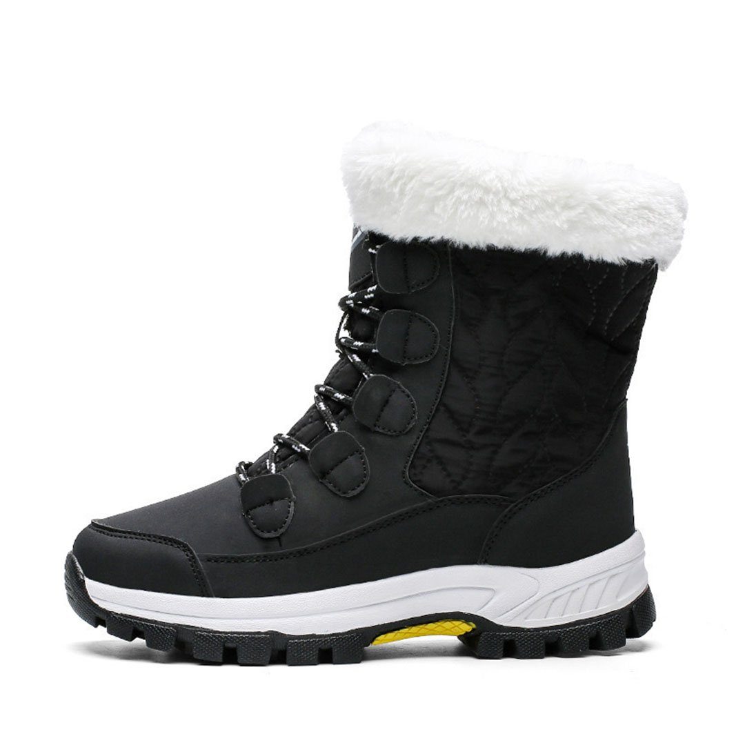 YANN Wasserdichte Schneestiefel mit gefütterter Wärme Snowboots Wasserdichte Stiefel mit dicker Sohle