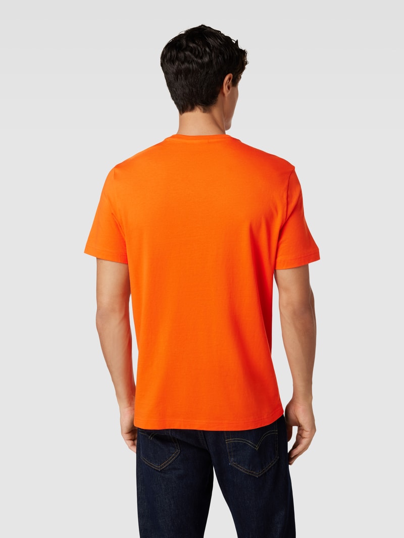 T-Shirt mit Logo-Patch in orange