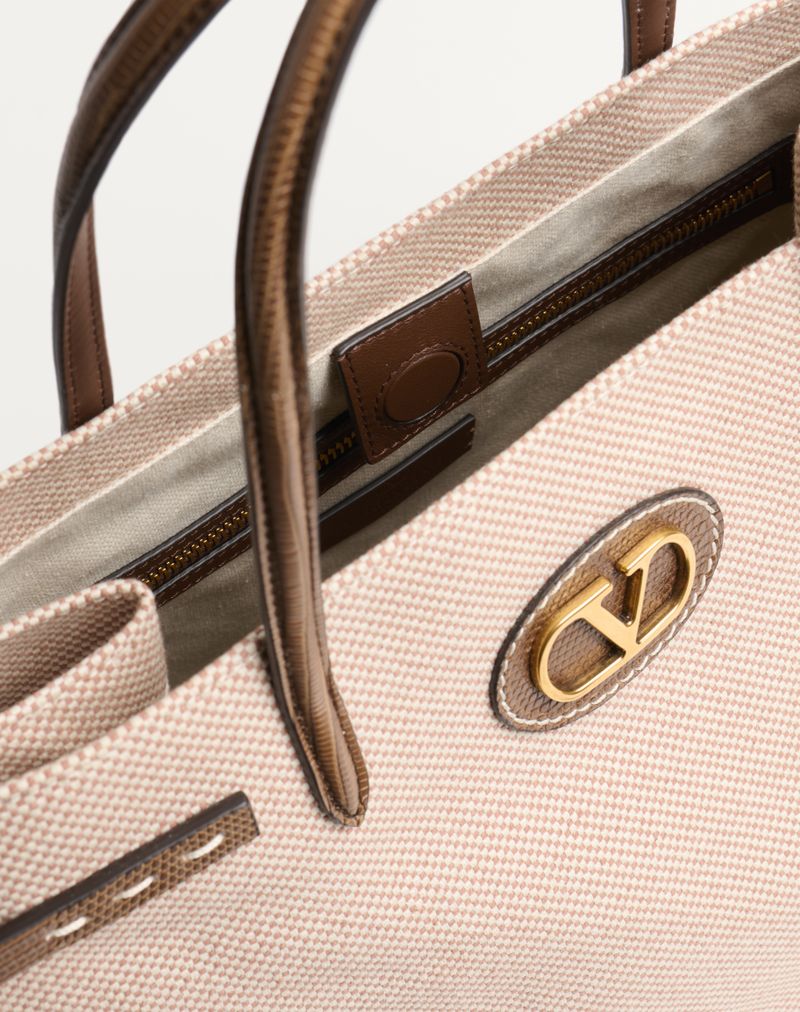 Bolsa de compras média em lona Valentino Garavani Antibes