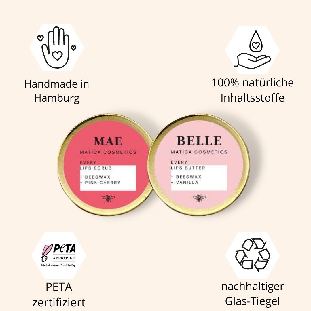 Matica Cosmetics Lippenpflege-Set Lippenpflegeset MAEBELLE