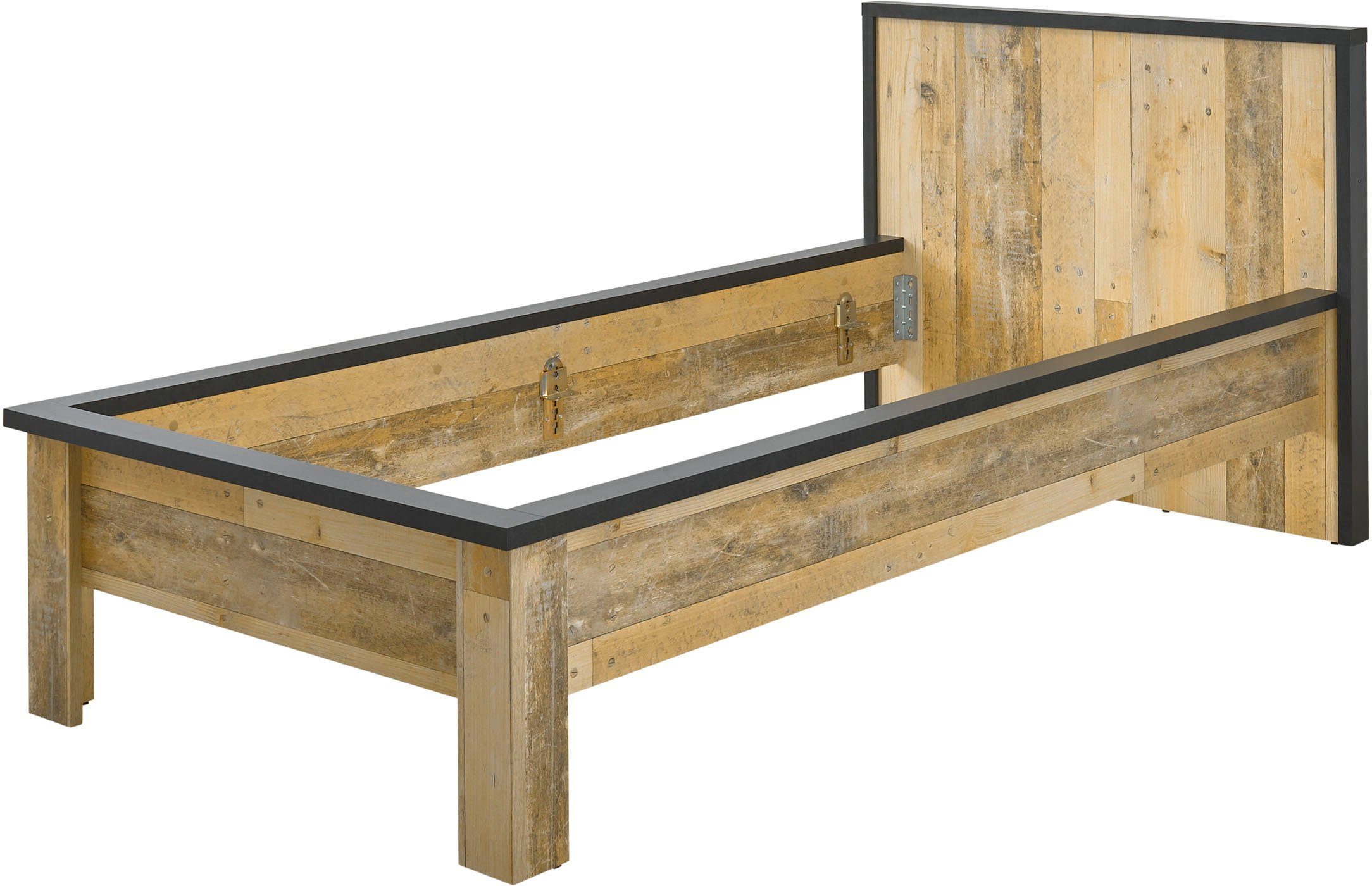 Home affaire Bettanlage SHERWOOD, (2-St), Liegefläche Bett 90x200cm, Nachttisch mit 1 Schublade
