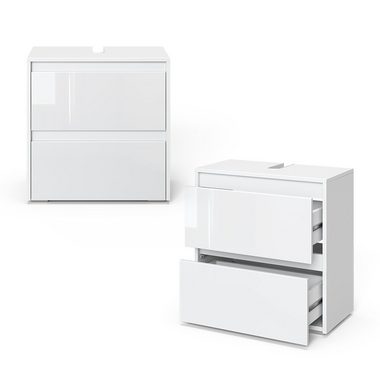 Vicco Waschbeckenunterschrank Badezimmerschrank MAJEST Weiß Hochglanz