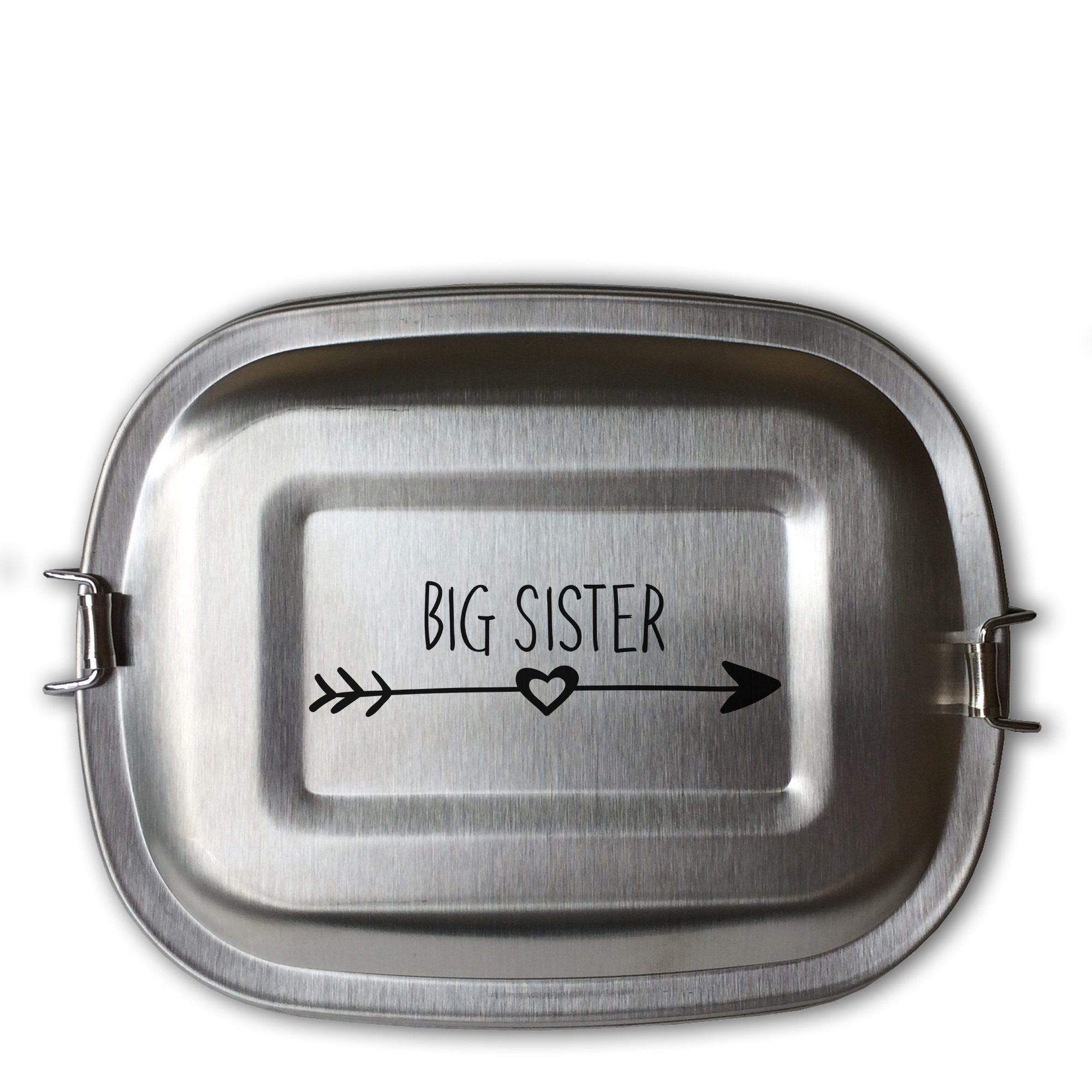 elbedruck Lunchbox Edelstahl Brotdose Lunchbox für Geschwister Kinder Bruder Schwester Brother Sister verschiedene Motive und Größen zur Auswahl Lasergravur, kleine Dose (ca. 700 ml)