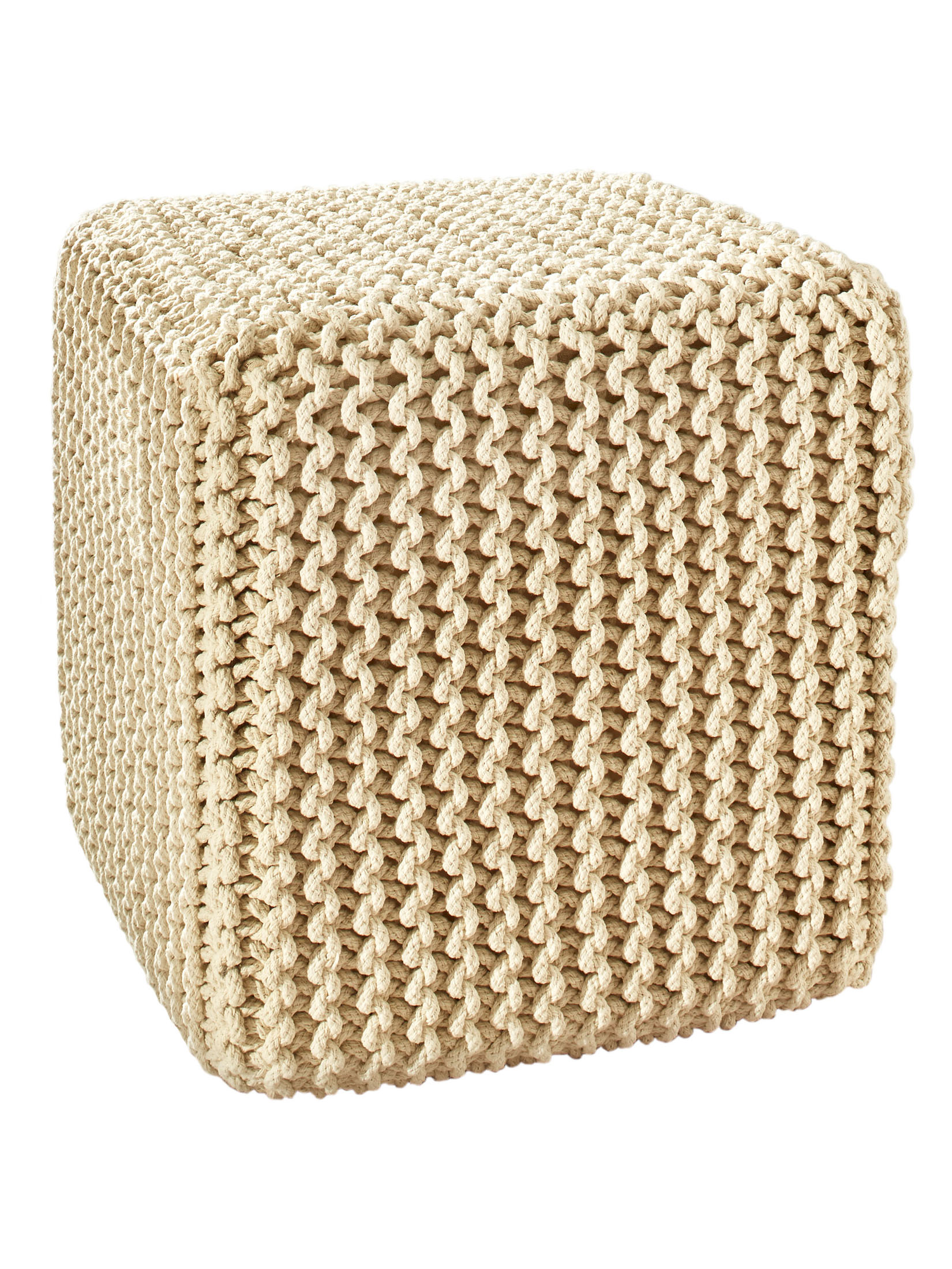 Kiruna Strick-Pouf, Creme