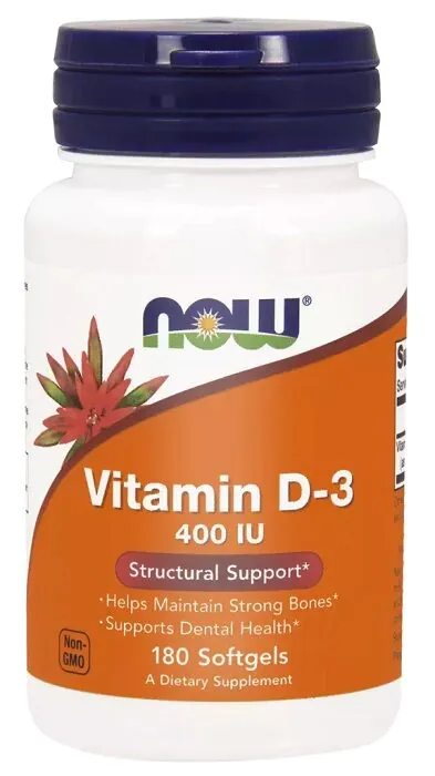 Now Foods Βιταμίνη D-3 400 IU, Συμπλήρωμα Διατροφής Βιταμίνης D3, Κάψουλες