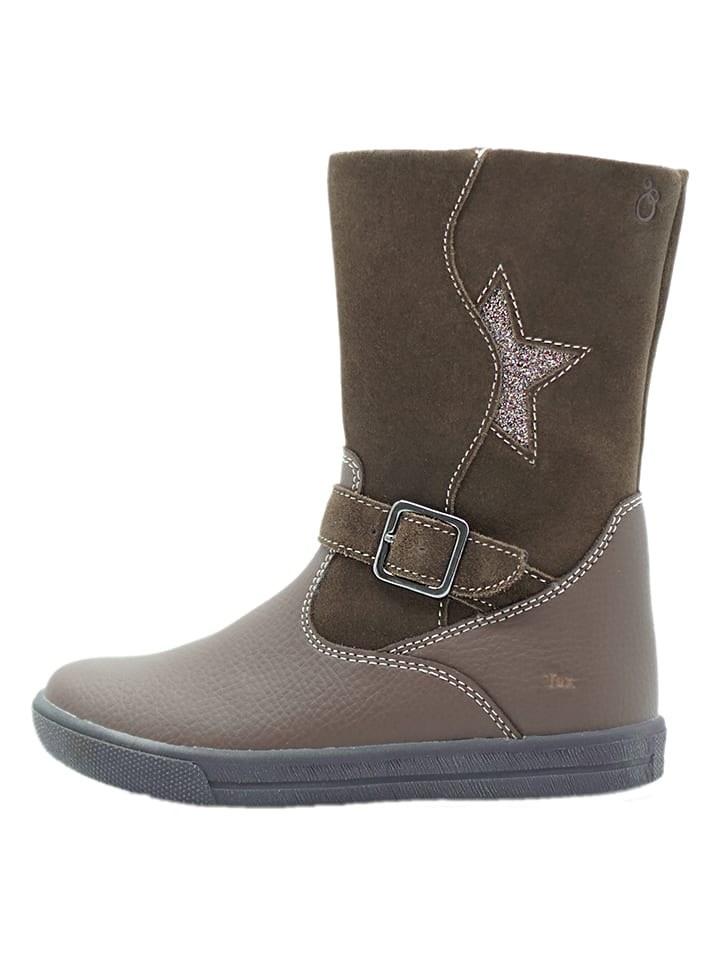 lamino Leder-Boots in Khaki günstig kaufen