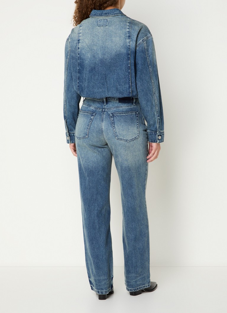 Denham Nayoko straight fit denim jumpsuit with chest pockets