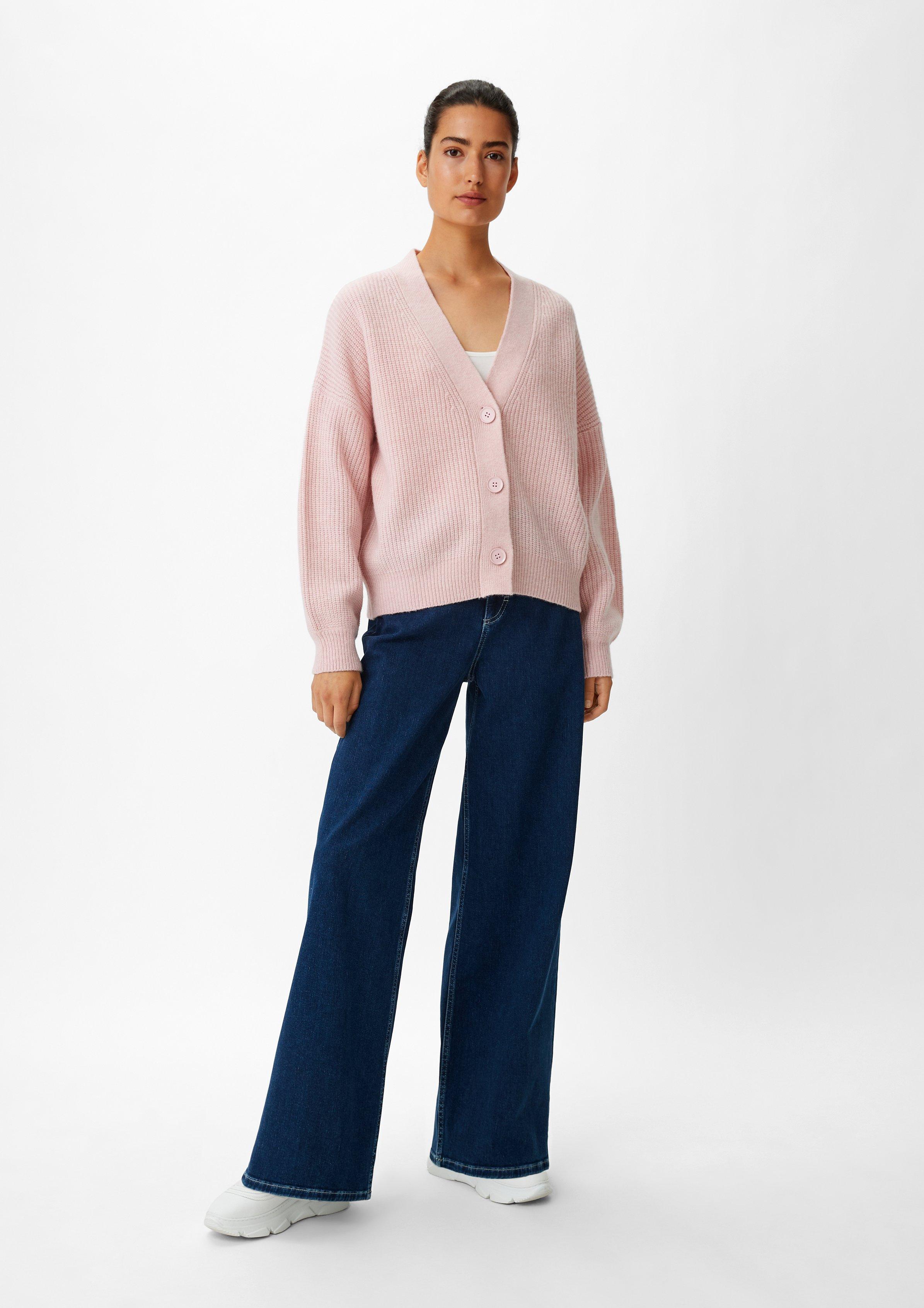 Strickjacke aus Wollmix - zartrosa