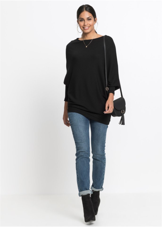 Oversize-Pullover mit asymmetrischem Saum