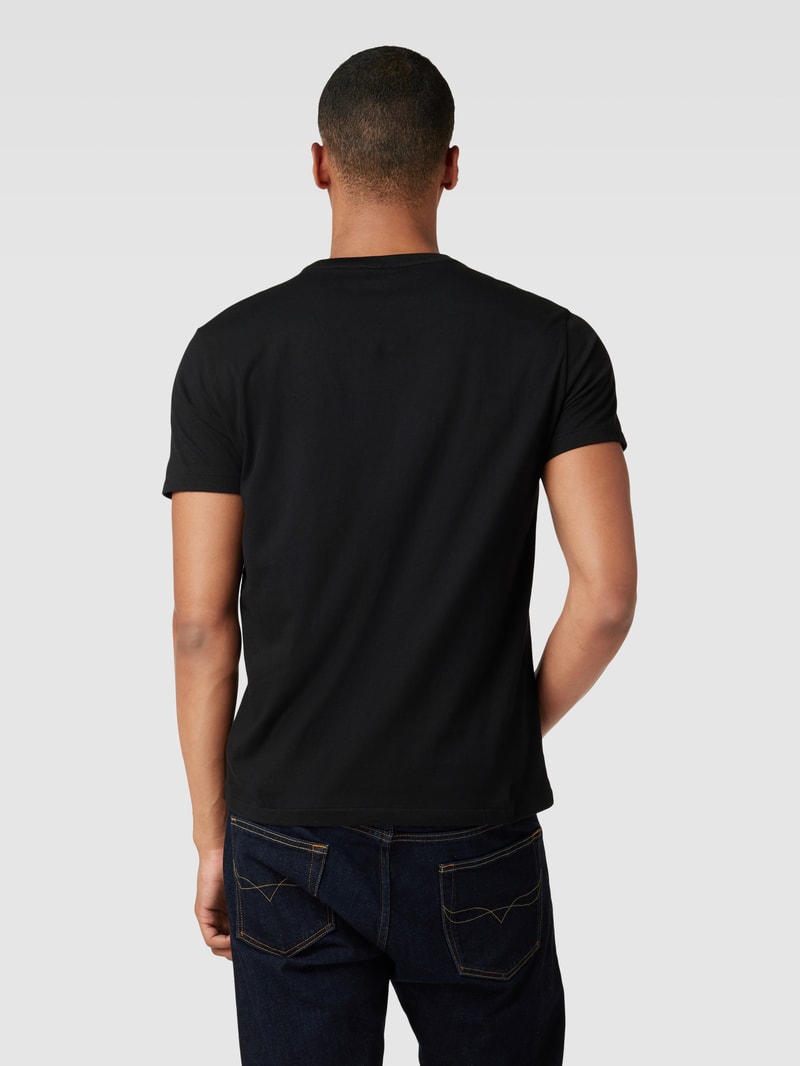 T-Shirt mit Logo-Stitching in schwarz