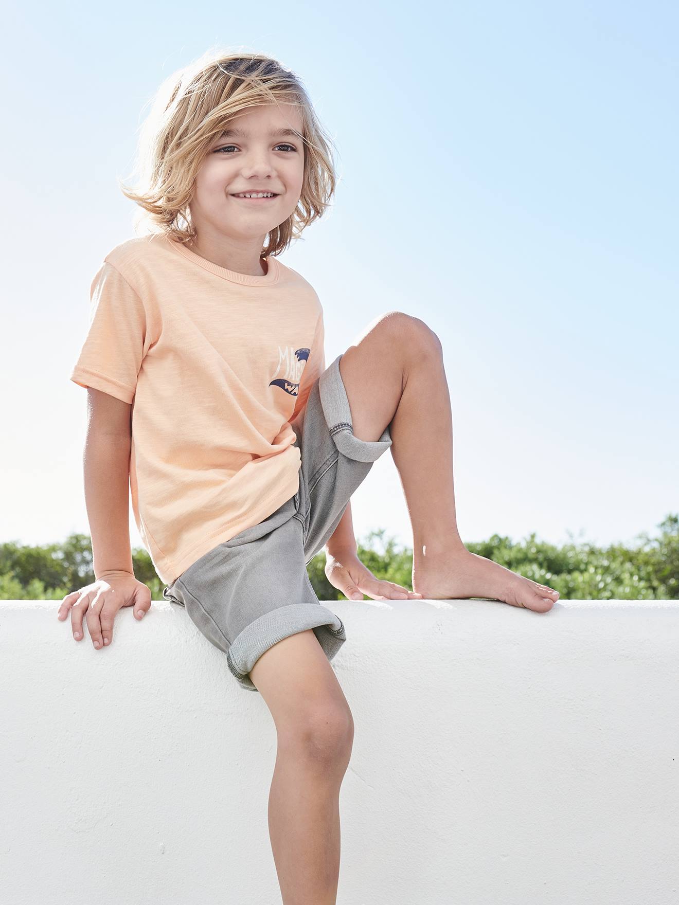 Bermuda en jean garçon denim gris