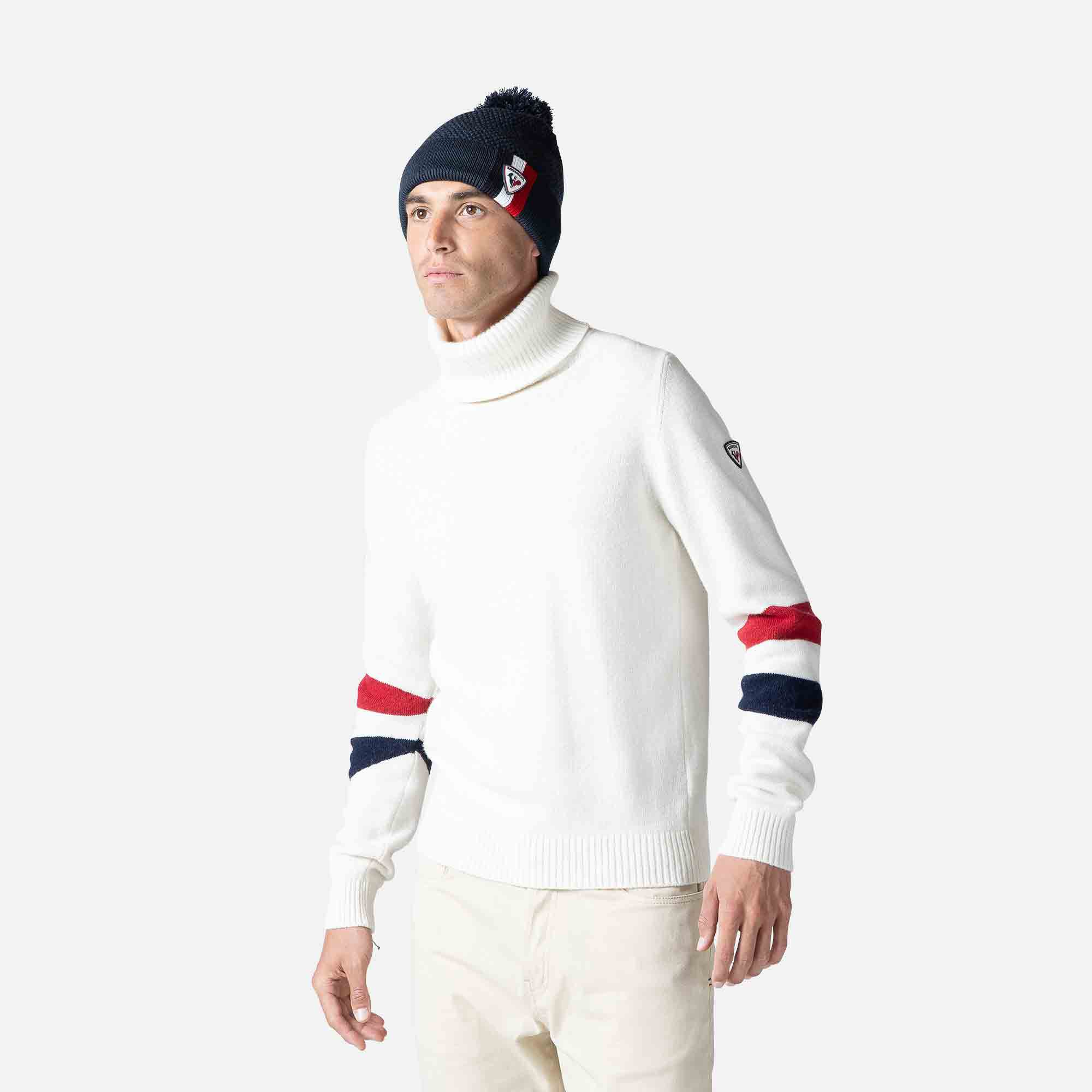 Pull en maille à col roulé Signature homme