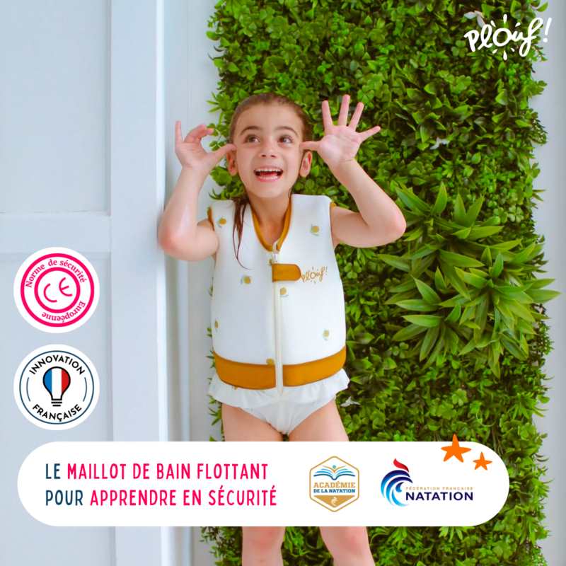 Maillot de bain flottant : Citron Blanc