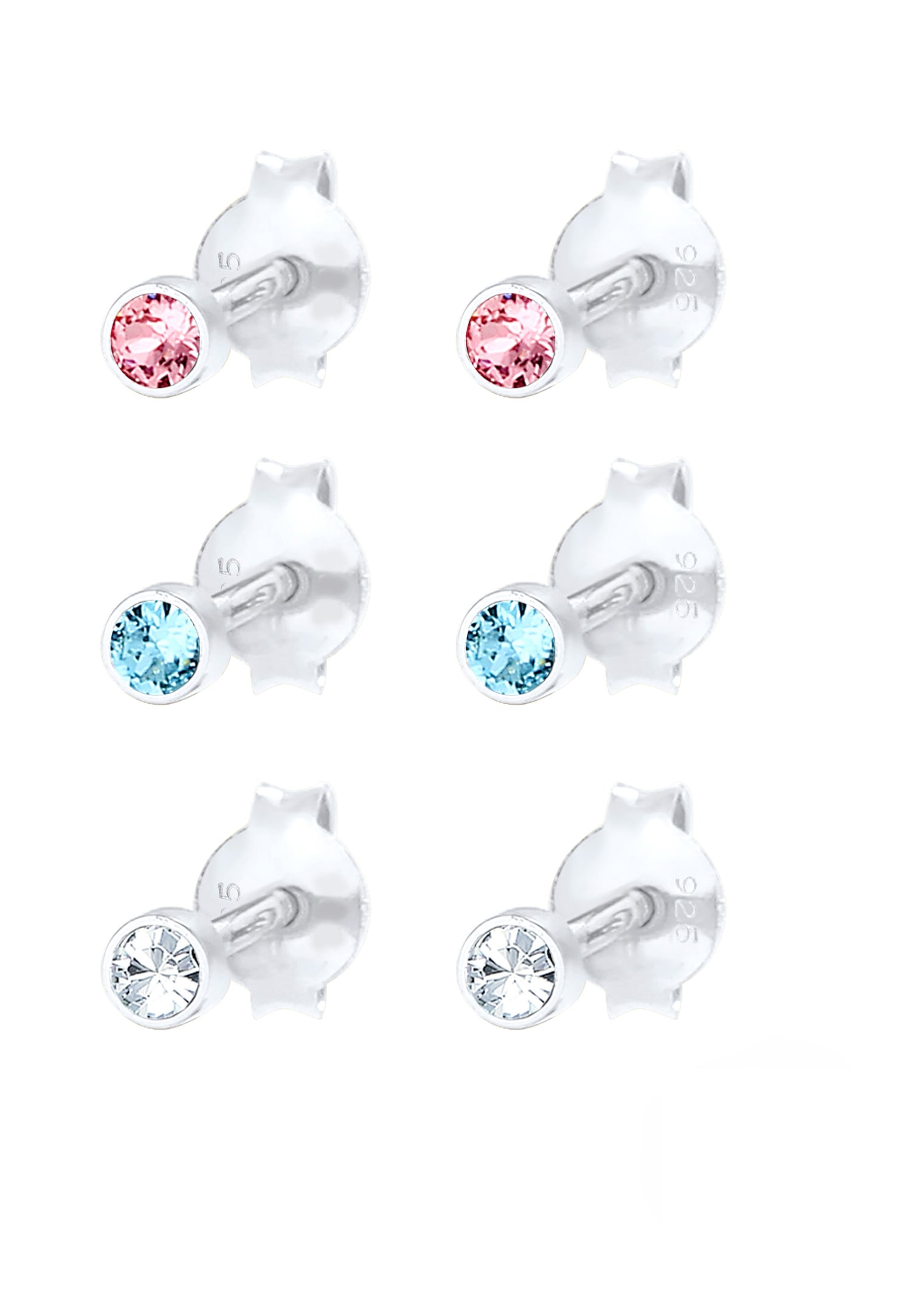 Elli Children's Basic Multicolor Blue Pink z kryształami ze srebra próby 925
