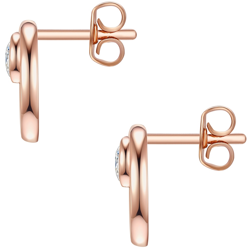 Rafaela Donata Puces d'oreilles en argent Argent sterling Oxyde de zirconium (CZ) en Or rose Boucles d'oreilles