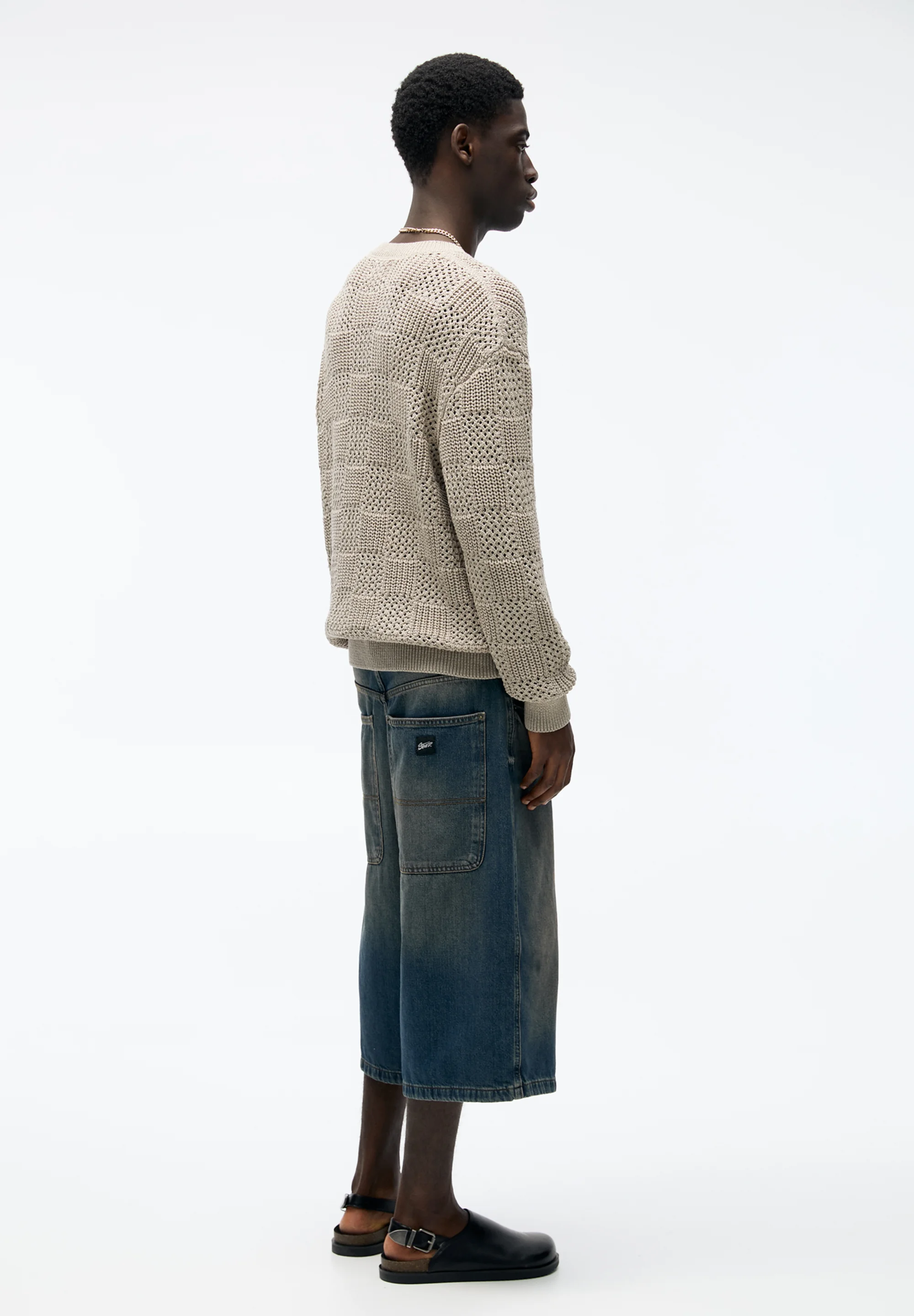 PULL&BEAR TEXTURED CHECK - Suéter