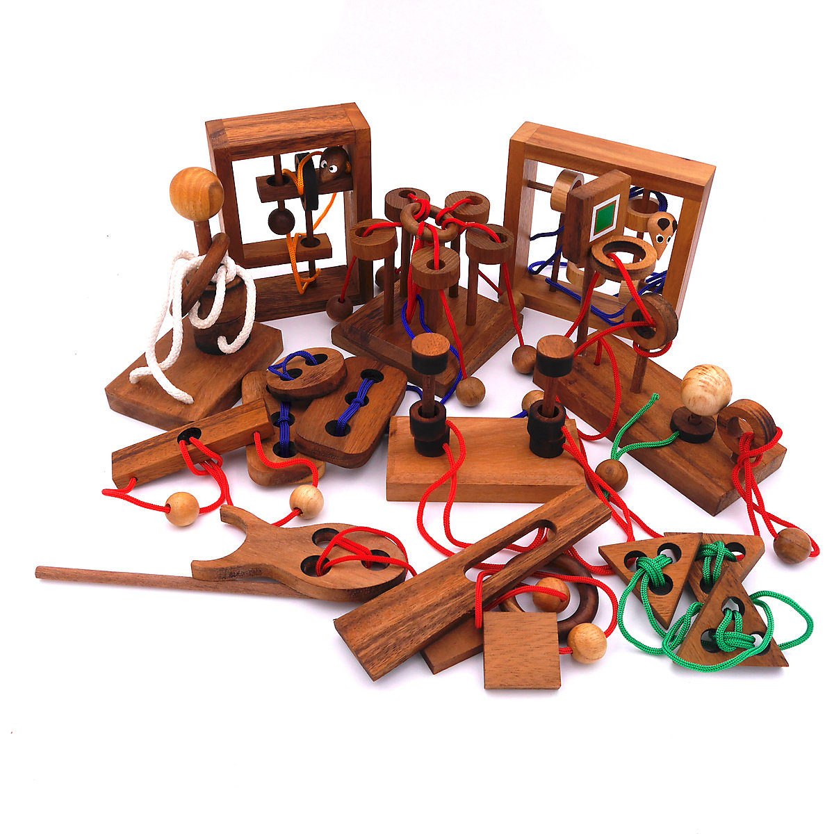 Seilpuzzle-Set mit unterschiedlichen, kniffligen Knobelspielen für Kinder und Erwachsene