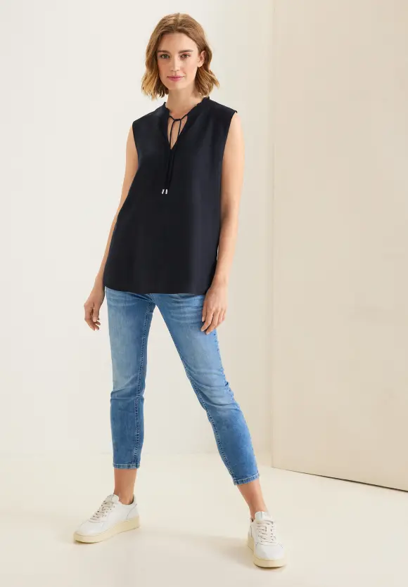 Street One Ärmellose Bluse mit Rüschen
