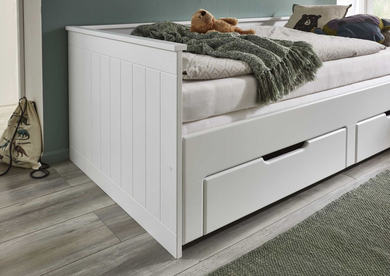Relita Funktionsbett Clara 90x 200 auf 180 x 200 cm Liegefläche ausziehbar u. 2 Schubladen