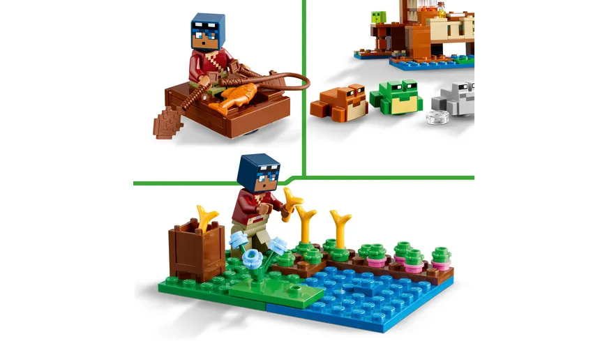 LEGO Minecraft 21256 Das Froschhaus Set, Spielzeug-Haus mit Figuren