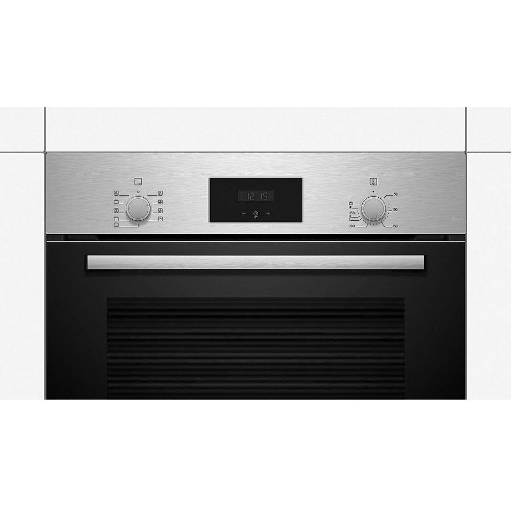 BOSCH Induktions Herd-Set Autark Einbau Backofen Silber und Kochfeld, 2-fach-Teleskopauszug, mit 2-fach-Teleskopauszug