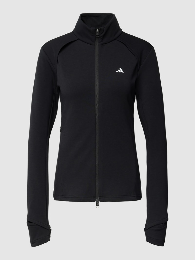 Sweatjacke mit Logo-Streifen in schwarz