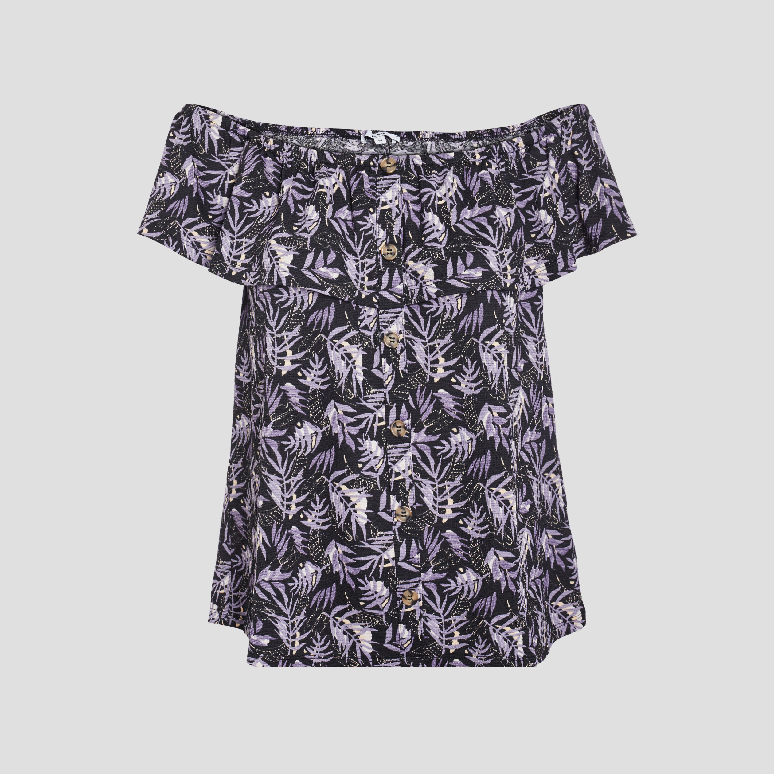 T-shirt col bardot manches courtes noir femme | La Halle