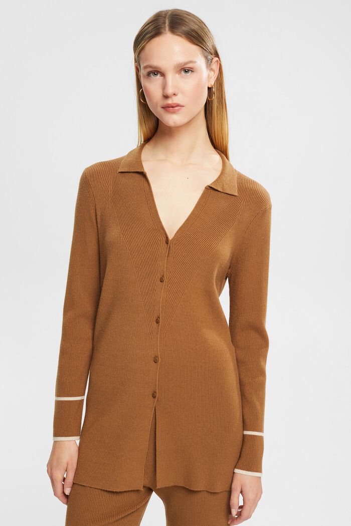 Gerippter Cardigan, LENZING™ ECOVERO™