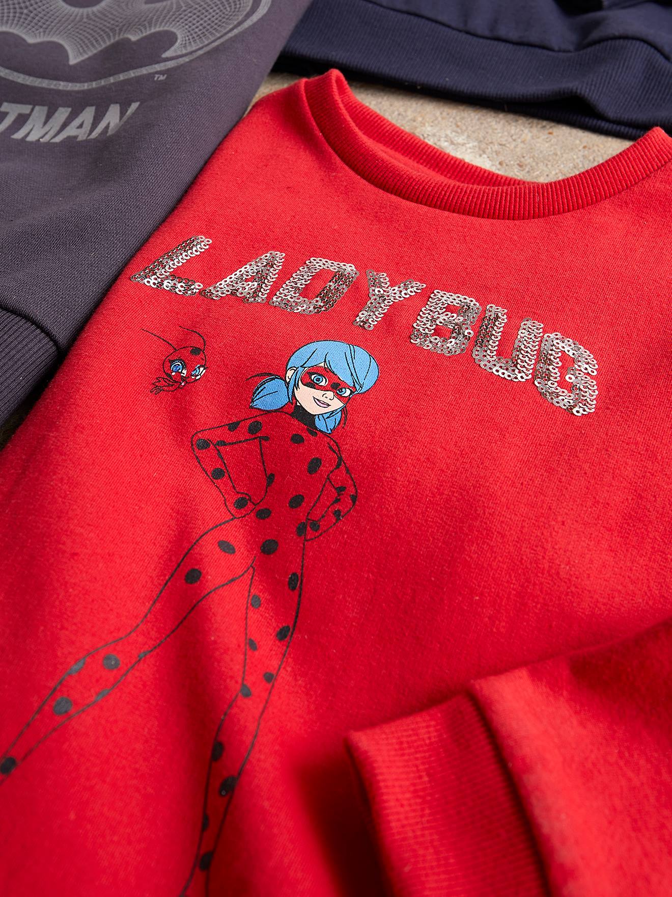 Sweat fille Miraculous® rouge anime placée