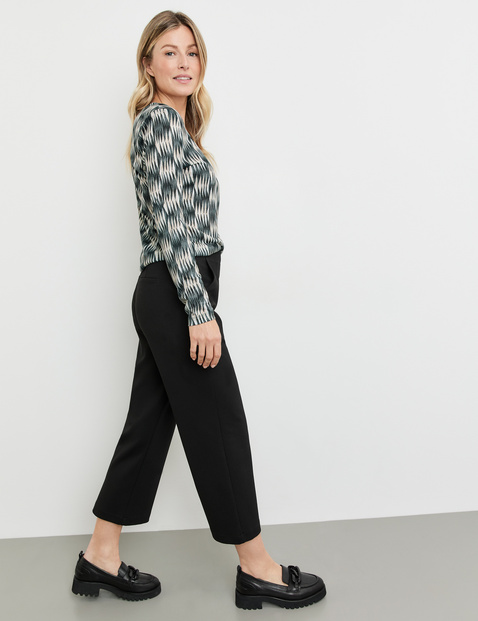 Gemustertes Langarmshirt mit Ausbrenner-Qualität