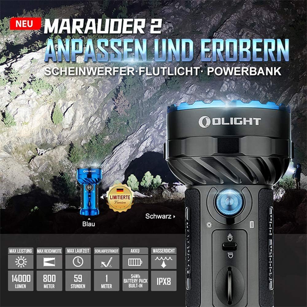 OLIGHT Taschenlampe Olight Marauder 2 Leistungsstarke Taschenlampe