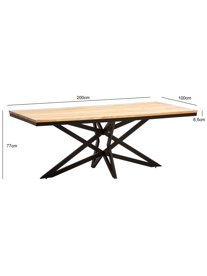 KADIMA DESIGN Esszimmertisch 200x100x77 cm Massivholz Metall Esstisch günstig kaufen onesize