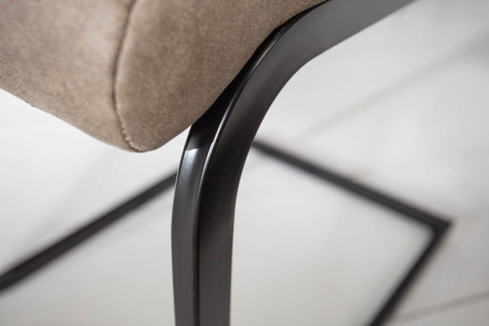 riess-ambiente Freischwinger APARTMENT taupe / schwarz (Einzelartikel, 1 St), Esszimmer · Microfaser · Metall · Industrial
