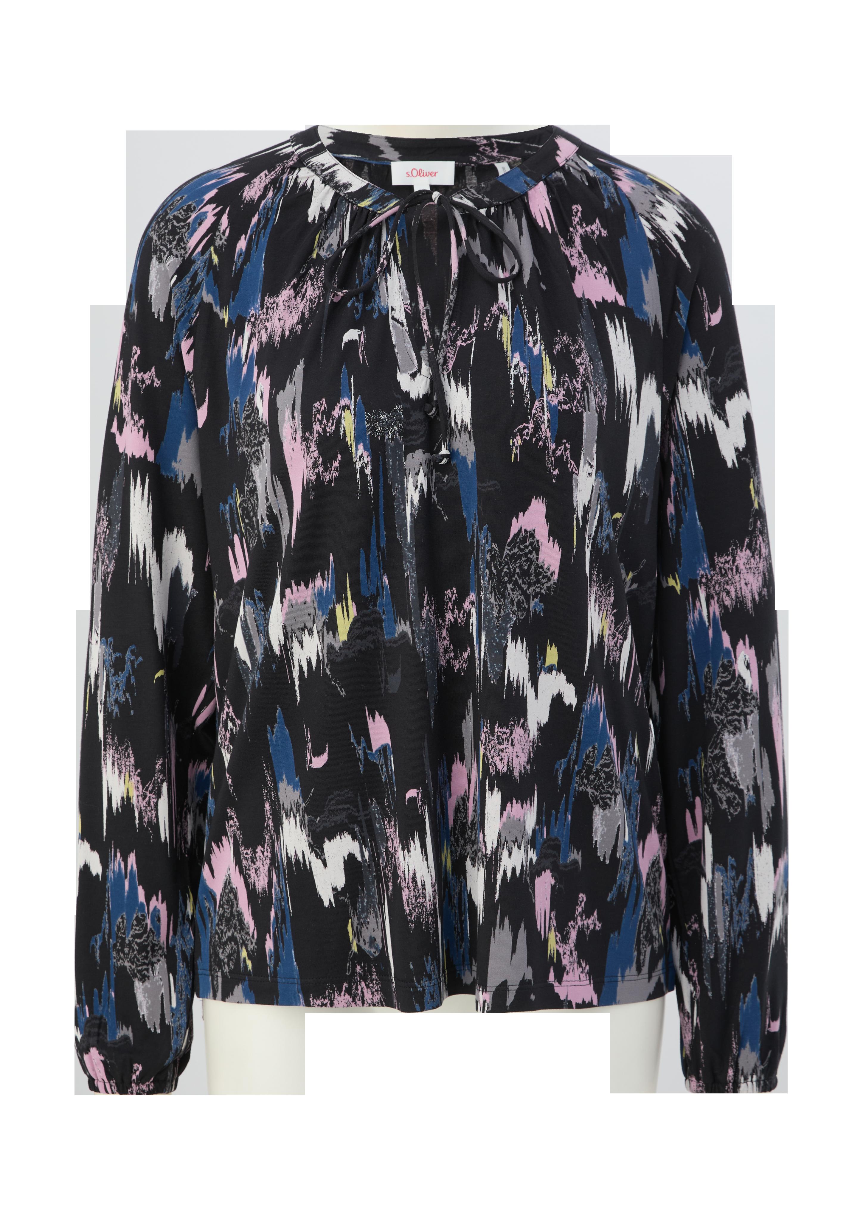 Jerseybluse mit Allover-Muster  2125376-99A1