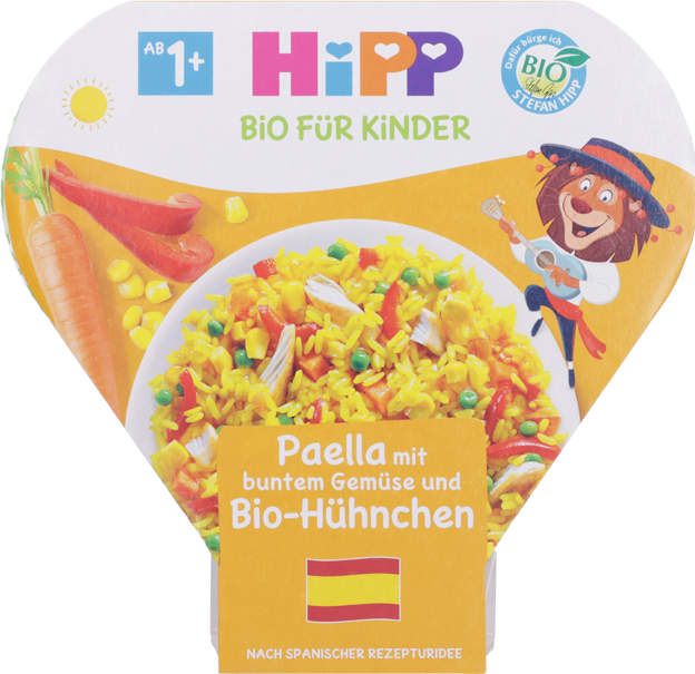 HiPP Kinder BioTeller Paella mit buntem Gemüse und Bio-Hühnchen