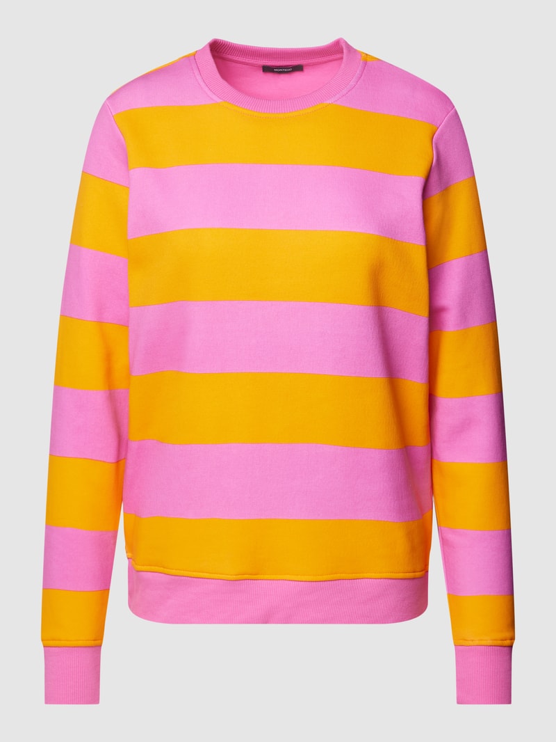 Sweatshirt mit Blockstreifen in pink