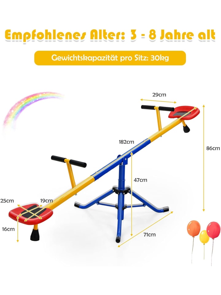 COSTWAY 2 Sitzer Schaukelwippe in Blau günstig kaufen onesize