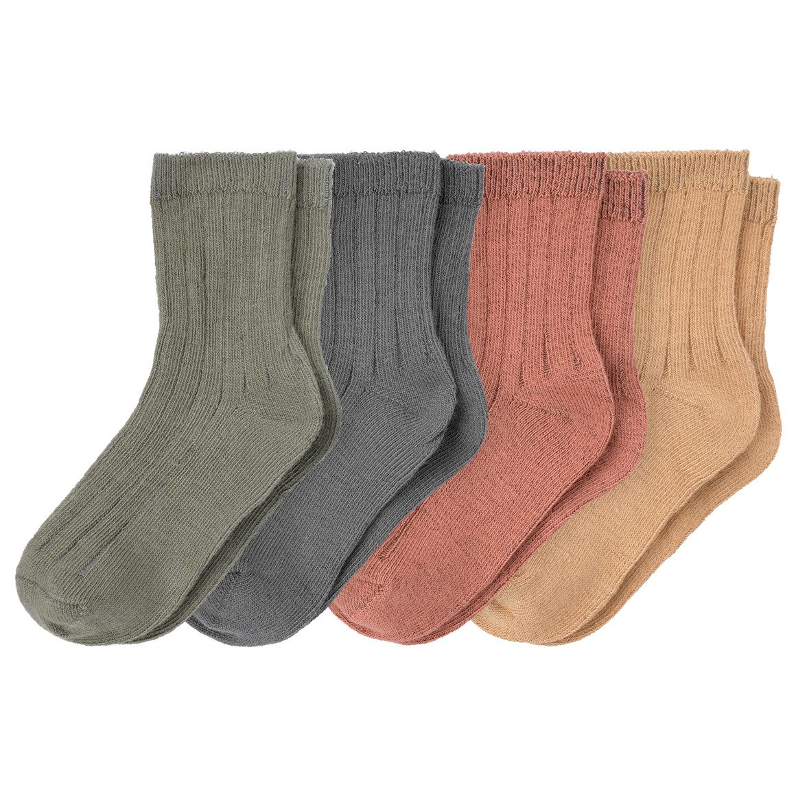 4 Paar Baby Socken mit Rippstruktur