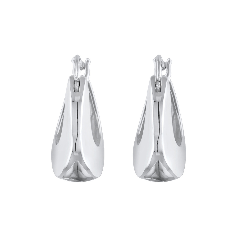 Elli Elli Boucles d'Oreilles Créoles Femme Géo Simple en argent sterling 925 doré Boucles d'oreilles