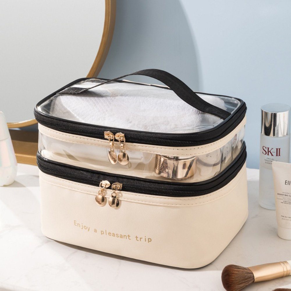 SCOBAG Kosmetiktasche Doppelschichtige Kosmetiktasche,Waschbeutel in Premium (1-tlg)
