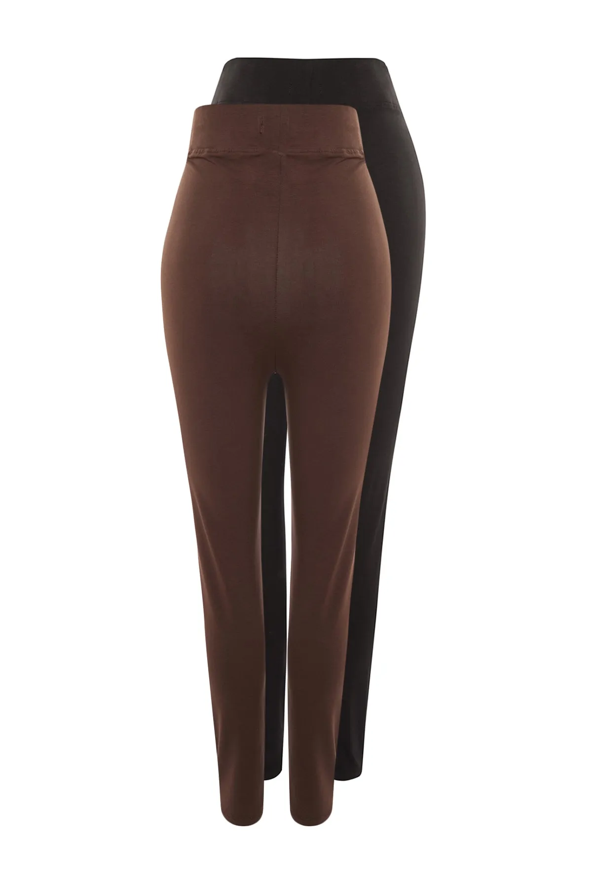Trendyol Curve  Schwarz-braune 2er-Pack Strickstrumpfhosen TBSSS22TA0057