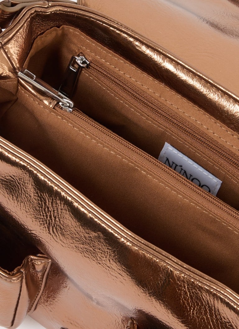 Núnoo Honey handbag with metallic finish and detachable shoulder strap